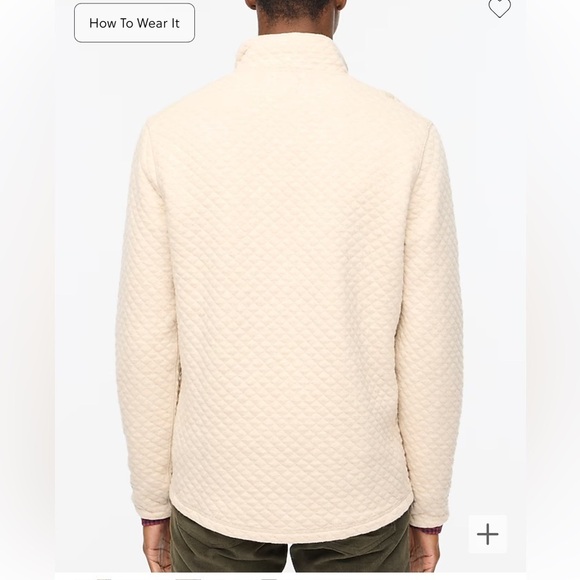 J crew heather oatmeal Quilted half-zip - Picture 3 of 5